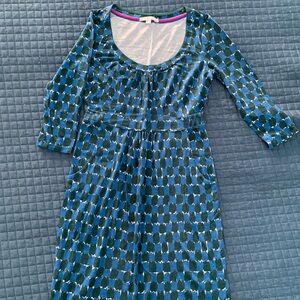 Boden Blue & Dark Green Pocket Dress